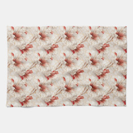 Schöne Rote Weiße Blüte Geschirrtuch