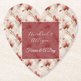 Schöne Rote Weiße Blüte Untersetzer