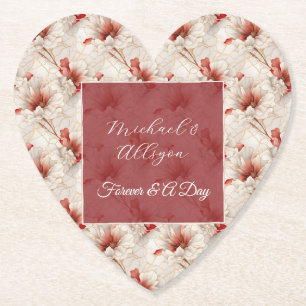 Schöne Rote Weiße Blüte Untersetzer