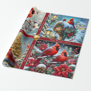 Schöne rote Winterkardinäle Geschenkpapier
