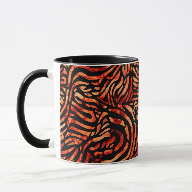 Schöne rötliche Zebra Streifen Tasse (Links)