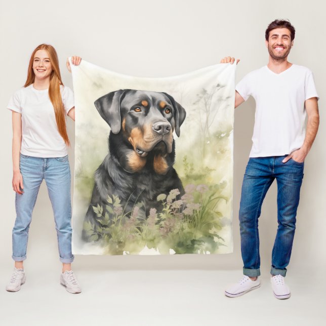 Schöne Rottie – Treu & Standhaft Fleecedecke (Beispiel)