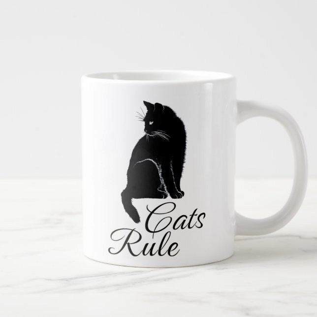 Schöne Rückenkatze - Katzen-Regel Jumbo-Tasse (Rechts)