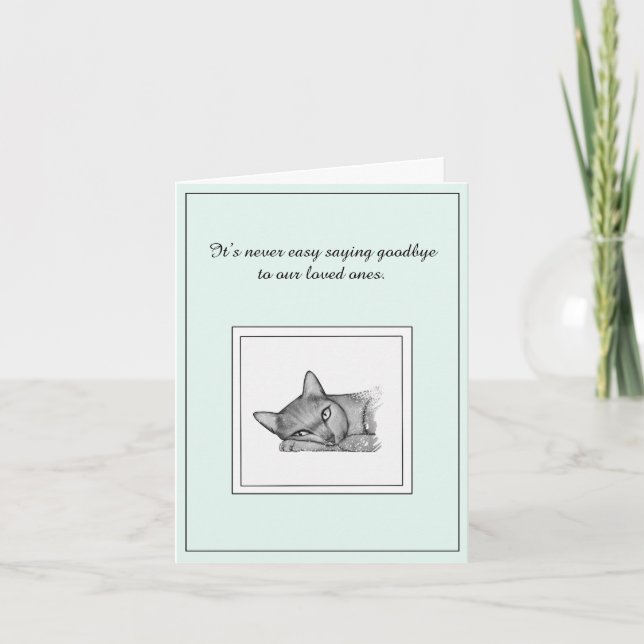 Schöne Russian Blue Cat Sympathy Card Karte (Vorderseite)