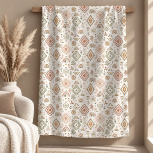 Schöne rustikale beige Boho-Regenbogen-Decke Fleecedecke
