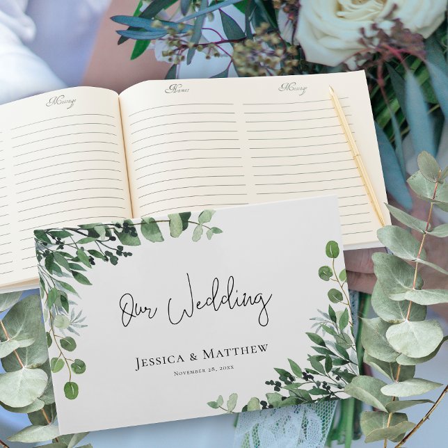 Schöne Rustikale Eukalyptus Wedding Gästebuch (Beautiful Rustic Eucalyptus Wedding Guest Book)