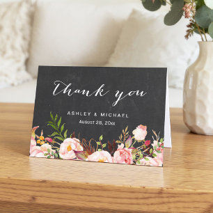Schöne Rustikale Florale Tafel Dankeschön Dankeskarte
