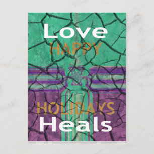 Schöne rustikale Liebe aus gekracktem Schlamm heil Postkarte