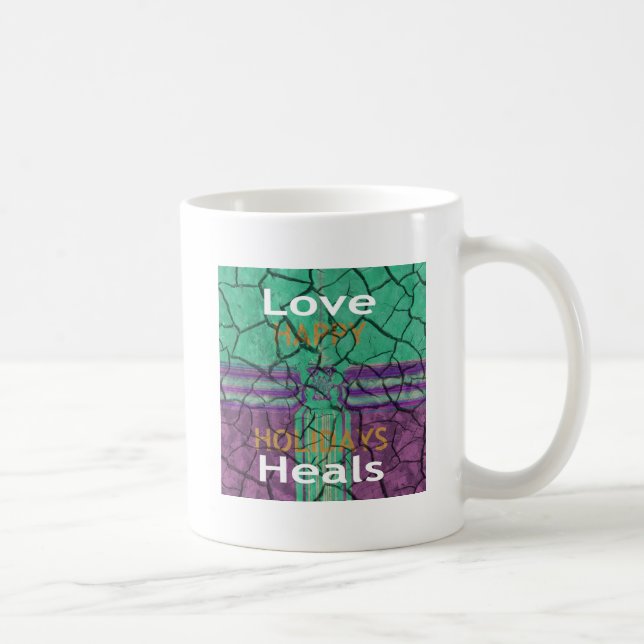 Schöne rustikale Liebe aus gekracktem Schlamm heil Tasse (Rechts)