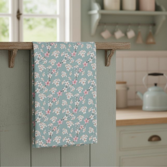 Schöne rustikale Vintage Kirschblüten Geschirrtuch (Von Creator hochgeladen)