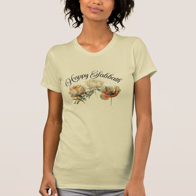 Schöne Sabbat-T-Shirt mit Blumen  T-Shirt (Vorderseite)