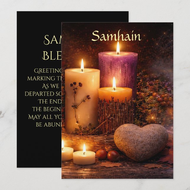 Schöne Samhain-Segen-Kerzen Herzstein (Vorne/Hinten)