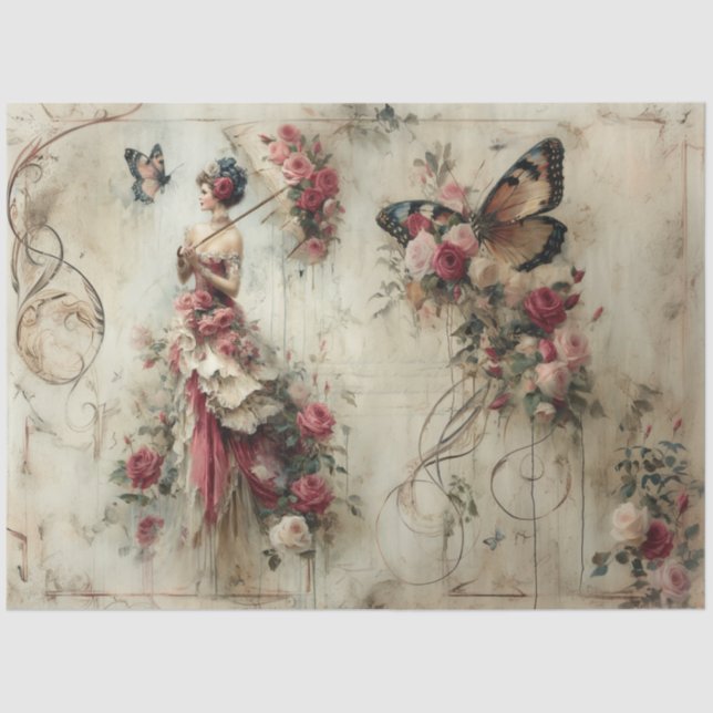 Schöne Sammlung Rose Seidenpapier (Vorderseite)