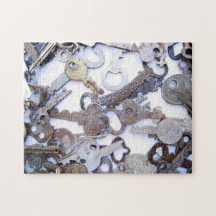 Schöne Sammlung Vintager Skeletttasten Puzzle