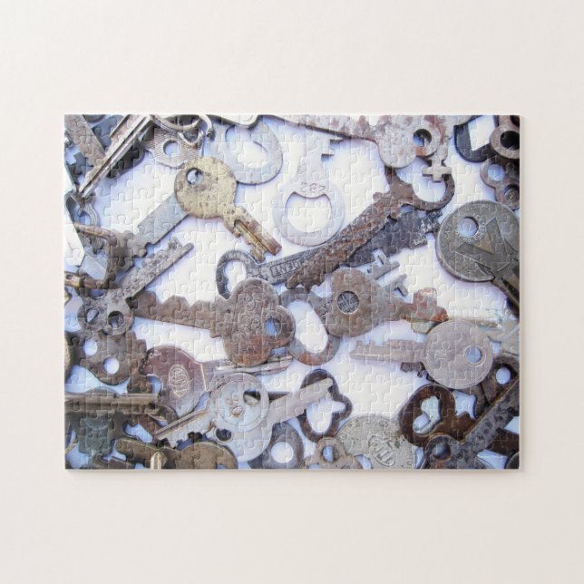 Schöne Sammlung Vintager Skeletttasten Puzzle (Horizontal)