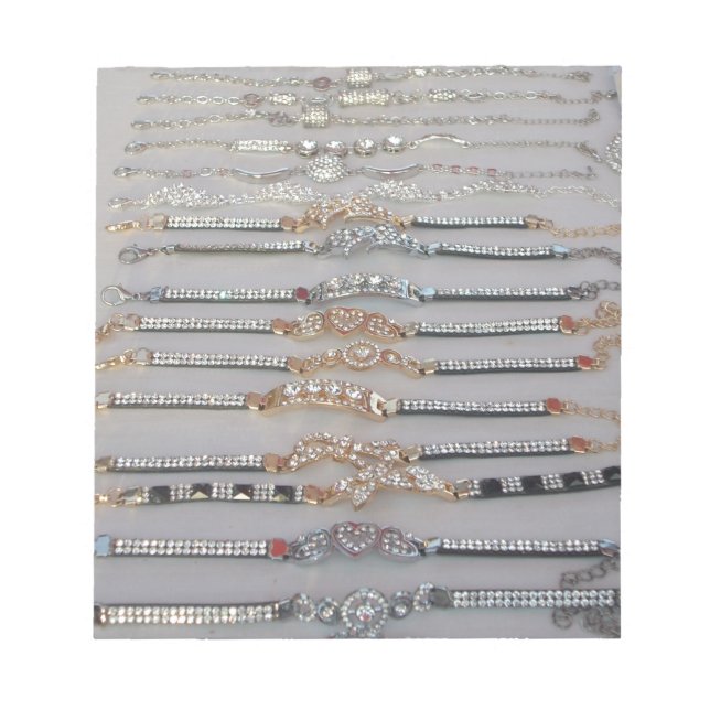 Schöne Sammlung von Diamind Jewels Herzdesign Notizblock (Vorderseite)