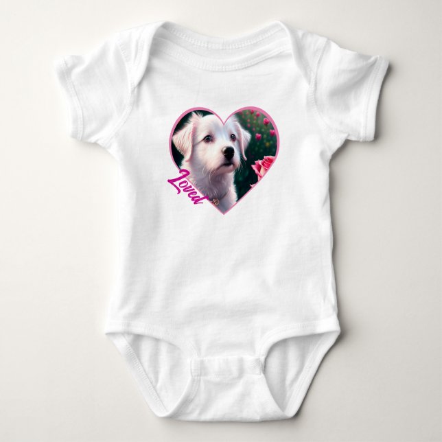 Schöne Sammlung von Hunden und Rose Baby Strampler (Vorderseite)