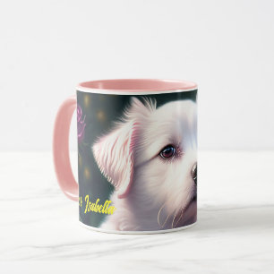 Schöne Sammlung von Hunden und Rose Tasse