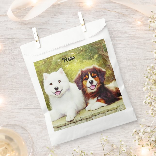 Schöne Samoyed & English Shepherds Geschenktütchen (Ausgeschnitten)