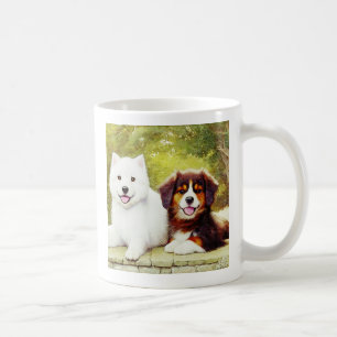 Schöne Samoyed & English Shepherds Kaffeetasse
