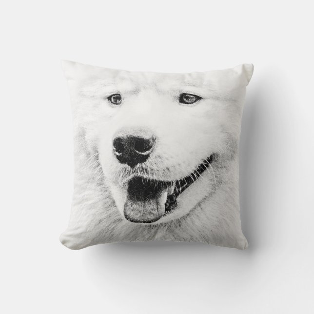 Schöne Samoyedhundekunst Kissen (Vorderseite)