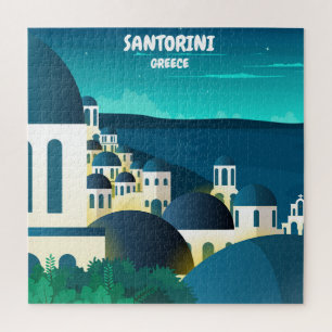 Schöne Santorin am Abend Griechenland Puzzle