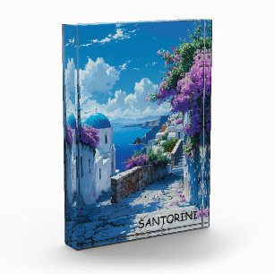 Schöne Santorini Griechenland Blick auf den Ozean Fotoblock