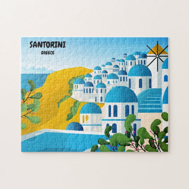 Schöne Santorini Griechenland Reisen Puzzle (Horizontal)