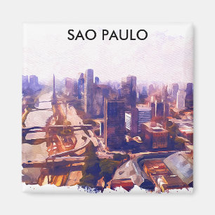 Schöne Sao Paulo Brasilien Skyline-Malerei Magnet