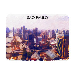 Schöne Sao Paulo Brasilien Skyline-Malerei Magnet