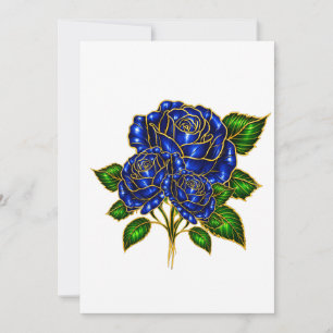 Schöne Saphirblaue Rosen-Leer-Notizkarte Dankeskarte