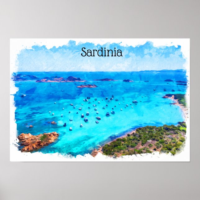 Schöne Sardinien Italien Mittelmeer Landschaft Poster (Vorne)