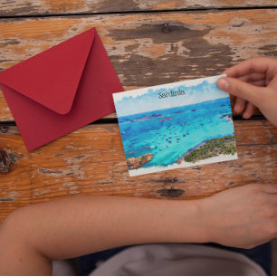 Schöne Sardinien Italien Mittelmeer Landschaft Postkarte