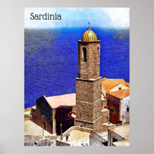 Schöne Sardinien italienische Insel Mittelmeer Poster