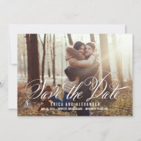 Schöne Save-The-Date-Karte mit Skript
