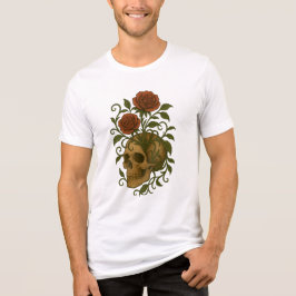 Schöne Schädel- und Rosen-Halloween-Kunst Tri-Blend Shirt