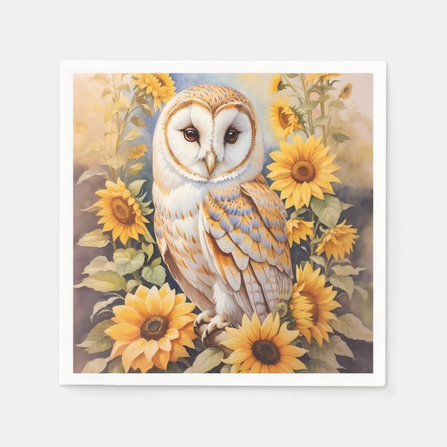 Schöne Scheunenschale und Sonnenblumen Serviette (Vorderseite)