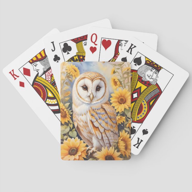 Schöne Scheunenschale und Sonnenblumen Spielkarten (Rückseite)