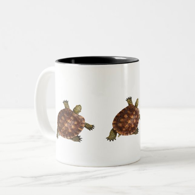 schöne Schildkröte Zweifarbige Tasse (Vorderseite Links)