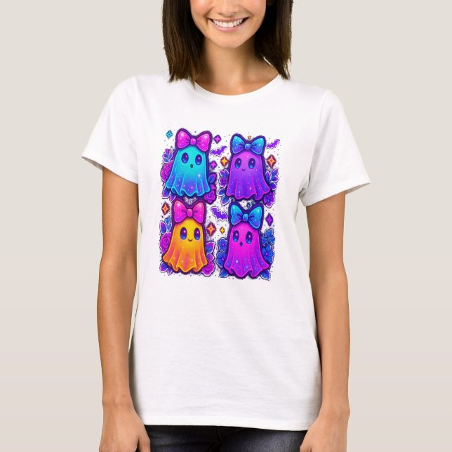 Schöne Schillernde Halloween T-Shirt (Vorderseite)