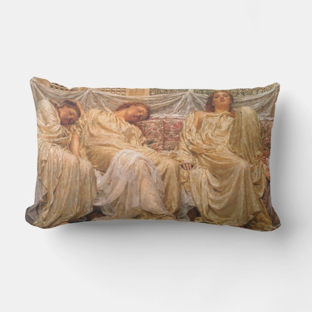 Schöne Schläfchenfrauen (Träume) (Vintage Kunst) Lendenkissen (Vorderseite)