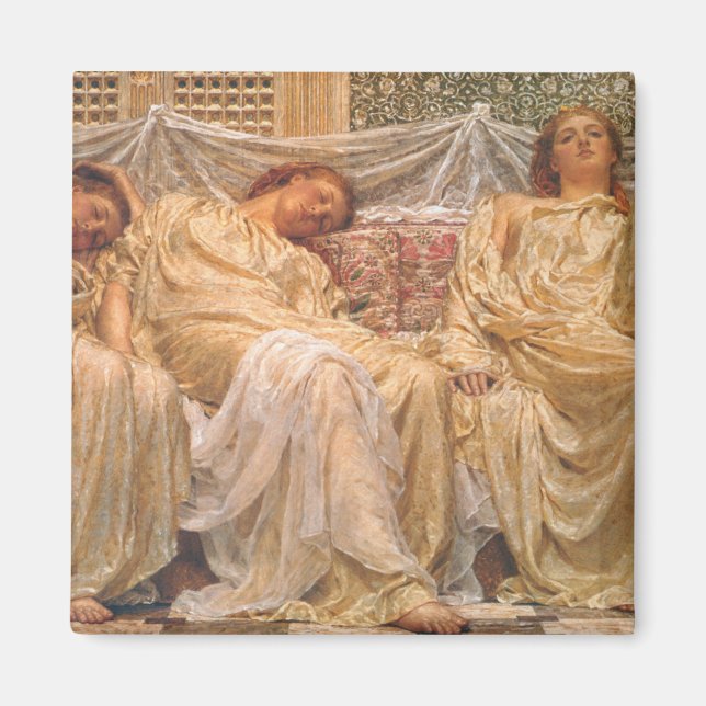 Schöne Schläfchenfrauen (Träume) (Vintage Kunst) Magnet (Vorne)