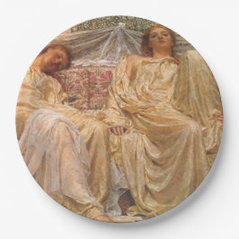 Schöne Schläfchenfrauen (Träume) (Vintage Kunst) Pappteller