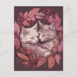 Schöne schlafende Katzen Postkarte
