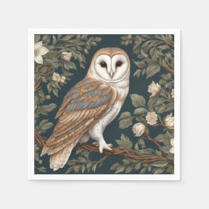 Schöne Schleiereule, inspiriert von William Morris Serviette