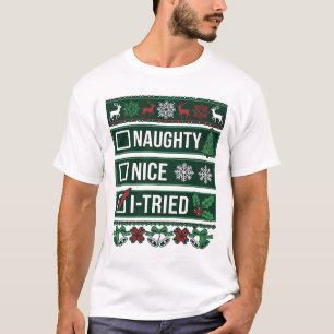 Schöne Schlimme Versuchte Weihnachts-Checkliste Re T-Shirt