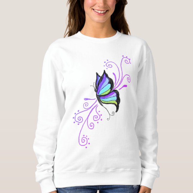 Schöne Schmetterling Abstrakte Kunst zu tragen Sweatshirt (Vorderseite)