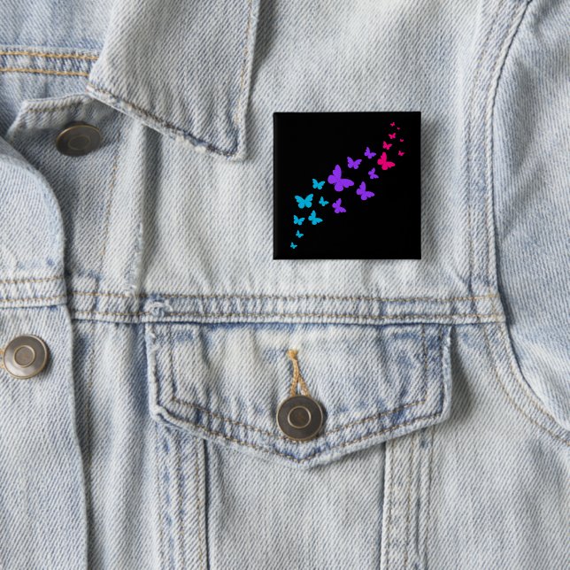 Schöne Schmetterling Androgynes Stolz Design Button (Beispiel)
