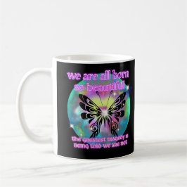 Schöne Schmetterling-Tasse, Inspirierender Spruch  Kaffeetasse