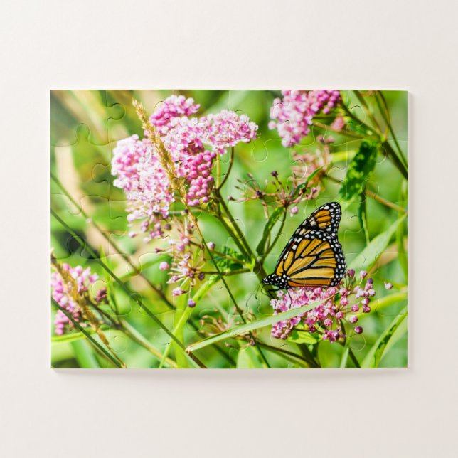 Schöne Schmetterling und Wildblumen Natur Puzzle (Horizontal)